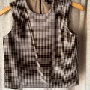 Theory sleeveless houndstooth top.
